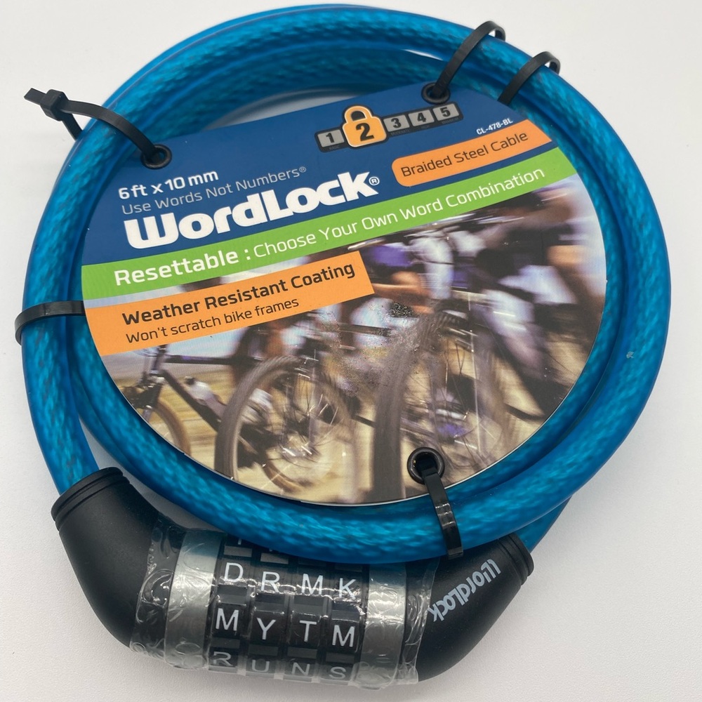 Wordlock Braided steel cable 6ft x 10mm weather resistant coating